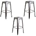 Ameri Home BSMETAL3PK 30 in. Loft Gun Metal Metal Bar Stool - 3 Piece