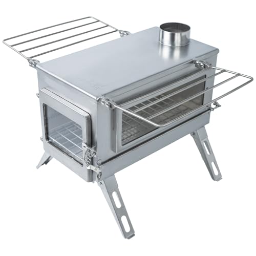 Winnerwell Nomad PLUS Double View External Air L-sized Wood Burning Tent Stove – Patented External...