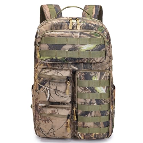TIANHAOPIJU Tactical Camo Backpack for Men Women Waterproof Durable MOLLE Backpack Camping Hunting Emergency Preparedness