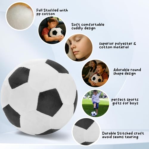 Tplay Soccer Ball Plush Boy: Soft Stuffed Pillow Toy Gifts Room Decor 8-12 Year Old 8 Inch