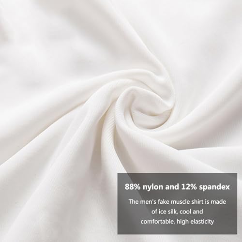 Fake Muscle T-Shirt for Mens, Invisible Chest Padded Underwear, Enhancers Chest Vest3