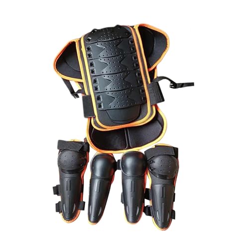 Okiyakusama Equipo de motocross, protector de espalda y columna vertebral para niños, cómodo traje de armadura de cuerpo completo para niños y ciclismo