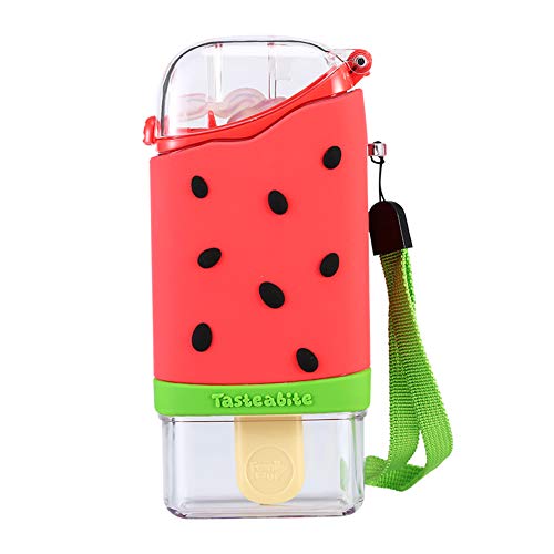 ECOSWAY - Botella de agua para helado, diseño de donut, con copa cuadrada Cover