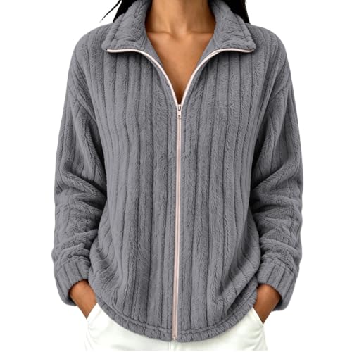 Jamicy Veste Femme Automne Oversize Blouson Décontractée Hiver Veste