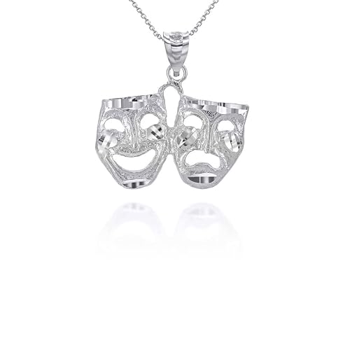 Sterling Silver Theater Masks Necklace