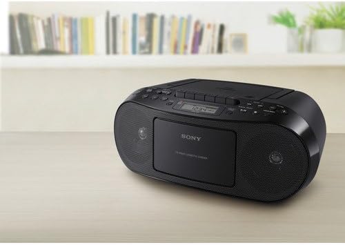 Sony Portable Stereo Cd Player & Tape Cassette Recorder With Digital Tuner AM/FM Radio & Mega Bass Reflex Stereo Sound System Plus 6ft CubeCable Aux Cable to Connect Any Ipod, Iphone or Mp3 Digital Audio Player