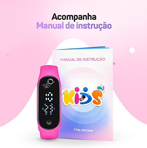 Relógio feminino infantil, orizom, modelo kids, prova d'água, bracelete, pulseira em silicone ajust