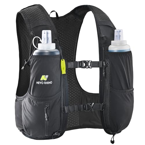 N NEVO RHINO Running Vest, Hyration Vest with 2 Pcs 500ML Soft Flasks