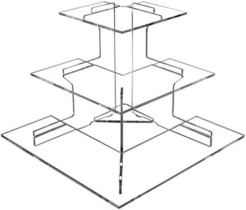 Acrylic Retail Display Risers, 3 Tier Retail Table Display Stand Portable Shelves, Clear Corner Display Rack for Craft Shows, Retail Table Top, Vendors, Farmers Market, Tradeshows Products Display