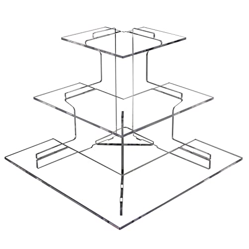 Acrylic Retail Display Risers, 3 Tier Retail Table Display Stand Portable Shelves, Clear Corner Display Rack For Craft Shows, Retail Table Top, Vendors, Farmers Market, Tradeshows Products Display #TOP23