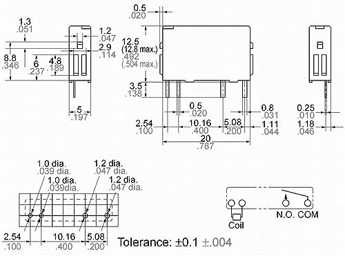 Relé APAN3124 PA1A-24V-5A interruptor de circuito integrado PCB de 4 terminales 2