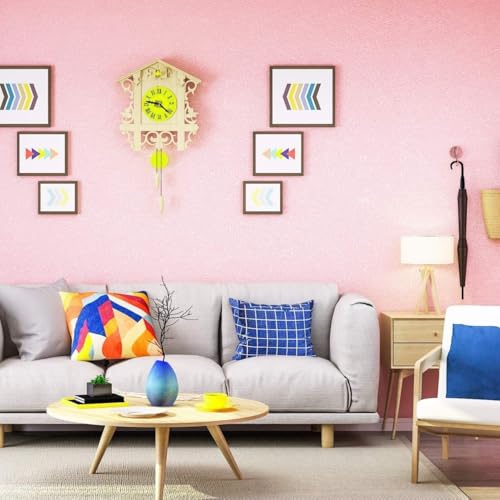 Image of Peel and Stick Wallpaper for Walls (45x300 cm) Pack of 1 | Waterproof Self Adhesive PVC Wallpaper for Bedroom, Living Room, Home, Office & Cupboard (Pink Textured)
