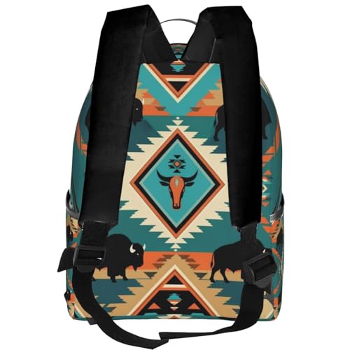 Theft Waterproof Daypack, Suitable for Travel, Hiking, Camping College Native American Aztec Pattern Backpacks3