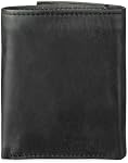 Levi's RFID Trifold avec fermeture à glissière intérieure pour homme, noir mince, une taille, noir slim, une dimension, RFID Trifold mince avec fermeture éclair intérieure