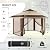 CROWN SHADES 16x16 Pop up Gazebo with Mosquito Nettings, Patented Center Lock 6-Sided Portable Gazebo, 300D Silver-Coated Fabric UV Resistant, Pop Up Canopy Tent for Patio, Party, Beige&Coffee