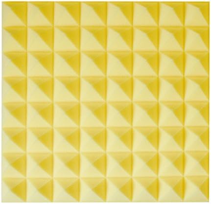 Aurica Yellow Pyramid Shaped Acoustic Foam Panel 2' x 2' x 2" Single