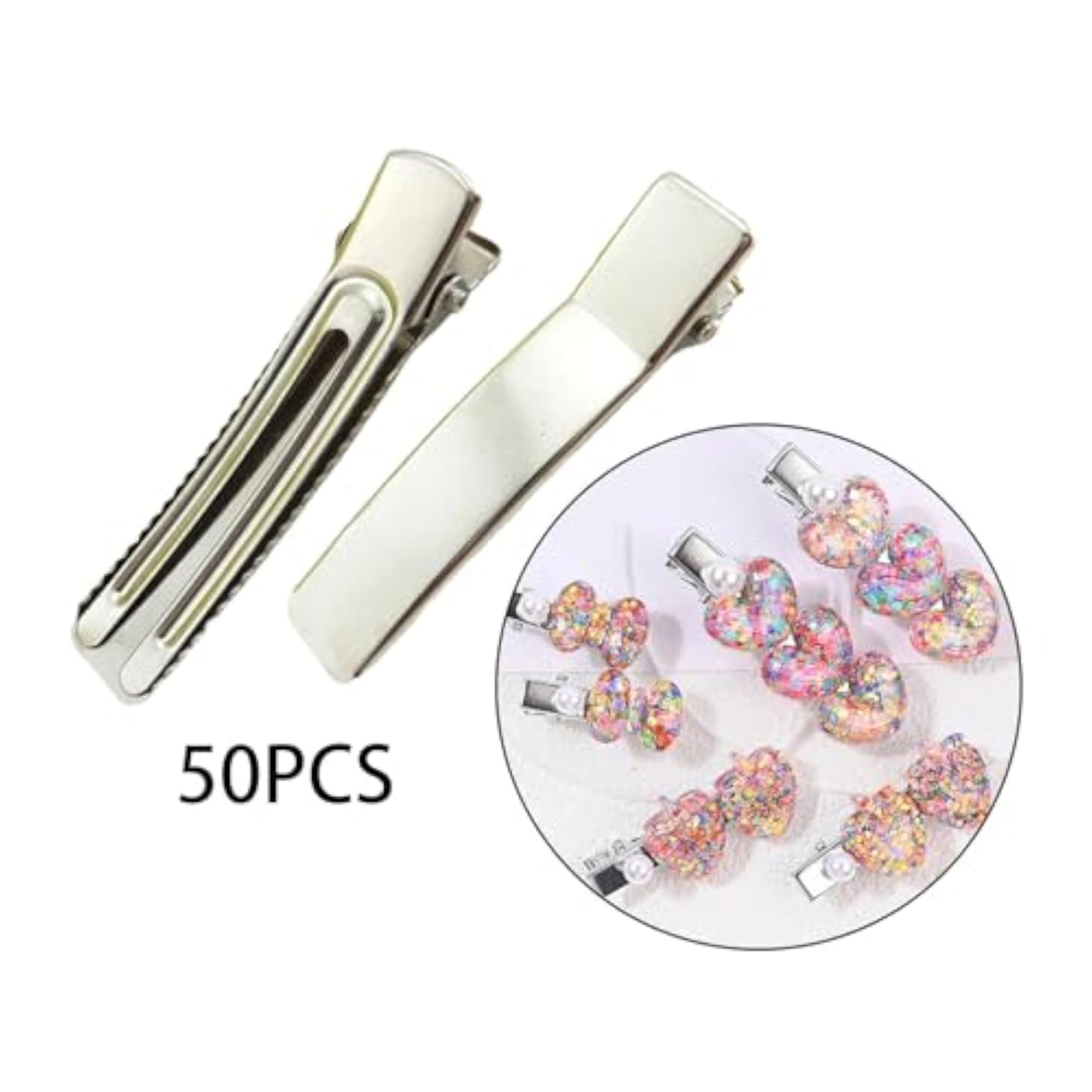 4X50 Pieces Alligator Hair Clips, Flat Styling Accessories