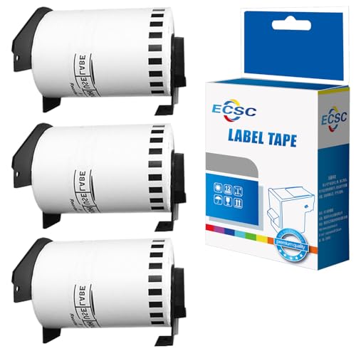 Ecsc Compatible Label Roll Replacement For Brother Ql-1050, Ql-1050N, Ql-1060N, Ql-1100, Ql-1110Nwb Label Printers (White, 3-Pack)
