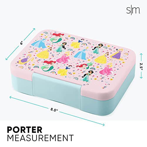 Image of Simple Modern Disney Bento Lunch Box for Kids | BPA Free, Leakproof, Dishwasher Safe | Lunch Container for Girls, Toddlers | Porter Collection | 5 Compartments | Princess Rainbows