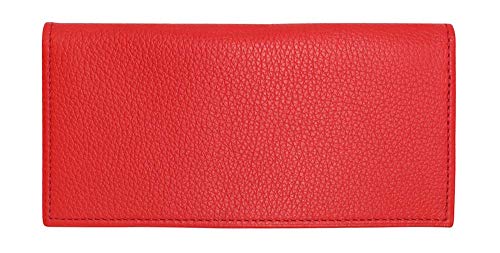 Red Genuine Colorado Leather Collection Checkbook Cover â€“ American Factory Direct â€“ Made in USA by Real Leather Creations - Prime Quality Register Cover FBA635