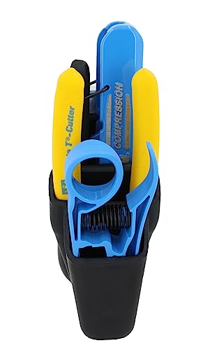 IDEAL Electrical 33-622T LinearX3 Coax Compression Hip Kit for F/BNC/RCA Connectors, Starter Tool Kit w/ 10 F Connector, Cable Stripper, Cutter