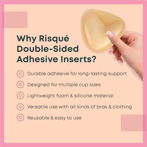 Double Sided Sticky Bra Inserts Reusable | Push Up Lift Self-Adhesive Pads for Strapless, Bikini, Swimsuit, and Sports Bras | Comfortable, Invisible Support for a Natural Look | Long-Lasting - Thumbnail 4
