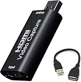 BlueAVS HDMI to USB Video Capture Card 1080P for Live Video Streaming Record via DSLR Camcorder Action Cam (Black)