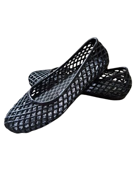 Urban Chic Comfort Flats for Women | Trendy Waterproof Jelly Bellies | Stylish Lightweight Slip-On Rainy Footwear | Black New-image-15