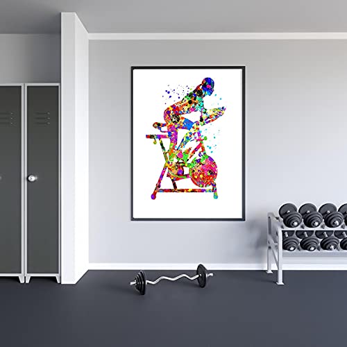 Imágenes en color de bicicleta interior con diseño artístico moderno 2