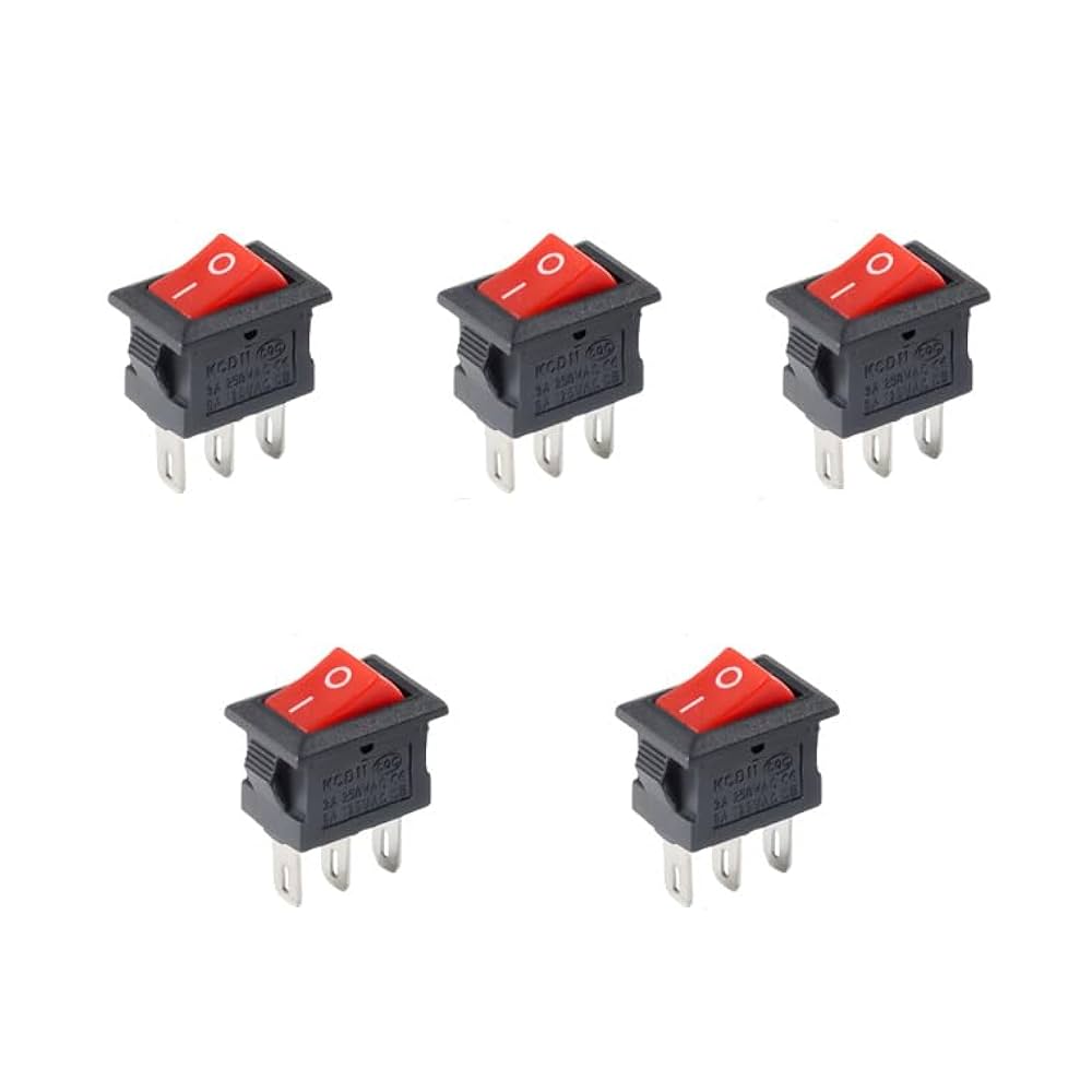 Amazon.co.jp: 電光ホーム ミニ ロッカースイッチ 3ピン 5個