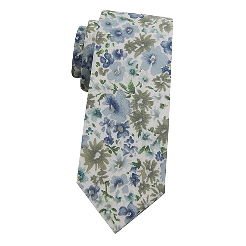 Image of Mantieqingway Men's Skinny Tie, Cotton Floral Ties for Men Wedding Necktie for Groom, Groomsmen, Missions, Dances