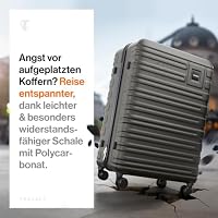 Travely Koffer Groß 77cm XL - 100L Innenvolumen - 158cm Gurtmaß, sehr robuster Hartschalenkoffer mit sanften Rollen & TSA Schloss, Reisekoffer, Handgepäck Koffer, Reisekoffer mit Rollen – Ansicht 2