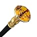 Orange Diamond Type Golden Walking Cane Fashion Decorative Walking Stick Gentleman Elegant Cosplay Cane Knob Crosier 93cm