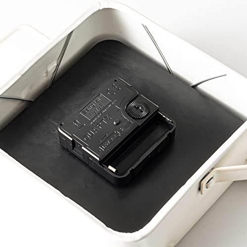 Vintage Table Clock Shabby Chic Metal Square Desk Clocks For Bookshelves, Mantels, Countertop Decoration (White) #TOP4