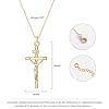 Jenosy Collier Femme Avec Pendentif Croix Plaqué Or 18 Carats - Réglable en Or et Argent - Foi Délicat - Bijou Qualité Supérieure - Étanche et Hypoallergénique #5