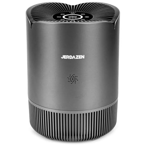 Jerdazen Air Purifiers for Bedroom, Covers Up to 985 ft², True HEPA 13 Filter Remove 99.97% Dust Smoke Odor Pollen Pets Hair Dander Allergies(Gray)