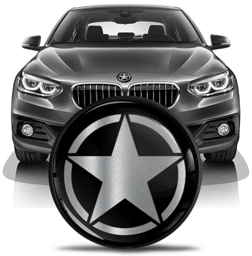 Image of Front Hood Trunk Tuning Badge 82mm Compatible with BMW Emblem 51147057794 Silver Star EN 32