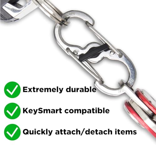 Image of KeySmart Key Carabiners - Quick Release Dual and Mini Carabiners, Stay Organized w /Carabiner Keychains, Never Lose Your Keys