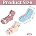 3 Pairs Moisturizing Socks Overnight, Love Heart Flower Bow loe Socks, Moisturizer Sock for Dry Cracked Feet, Cozy Gel Spa Sock for Women(White, Pink and Light Blue)