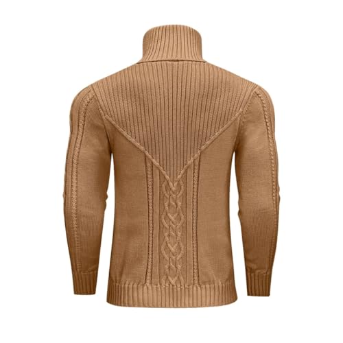 Men's Chunky Knit Crewneck Sweater Spring Slim Fit Pullover Long Sleeve Cable Knit Casual Sweaters3