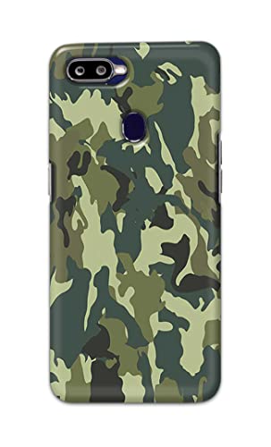Image of Printed Hard Back Cover Case for Oppo F9 | Oppo F9 Pro | Realme U1 Back Cover (Green Army Camouflage) -1803