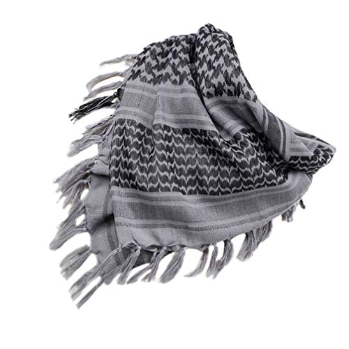 Lenço militar LIOOBO com gola árabe respirável e lenço palestina para viagens ao ar livre, Cinza, M