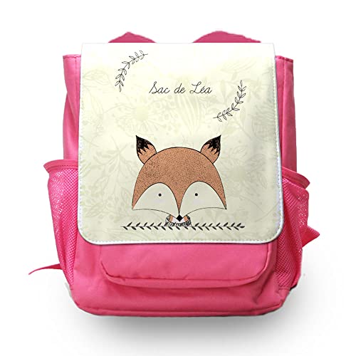 CADEAUX.COM - Sac à Dos Enfant Rose Renard - Personnalisable avec son Prénom - Idée Cadeau Personnalisé Enfant Cover