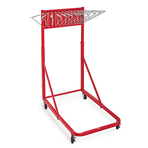 Adir Blueprint Storage - Vertical Poster Display Rack and Plans Holder - File Organizer Stand for Home, Office (Red)