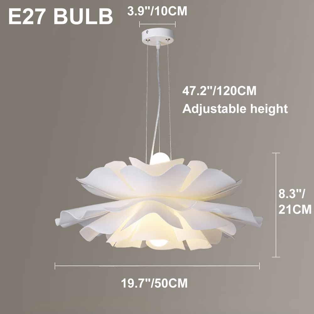 TRIVIDHA Lámpara Colgante Blanca Nórdica Con Forma De Flor Lámparas De Diseño De Arte Acrílico Creativo Lámpara Colgante De Altura Ajustable Para Dormitorio Para Sala De Estar Restaurante Pasillo Café