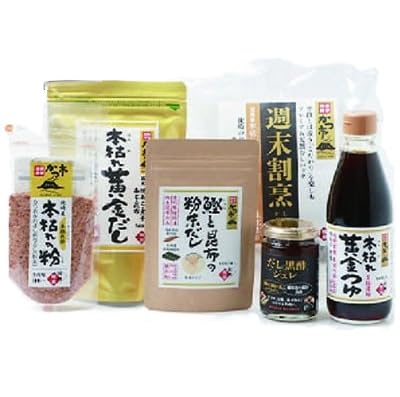 (のし付き・お歳暮)おだし調味料フルコースセット(合計6種)枕崎おだし本舗「かつ市」 A8-75S