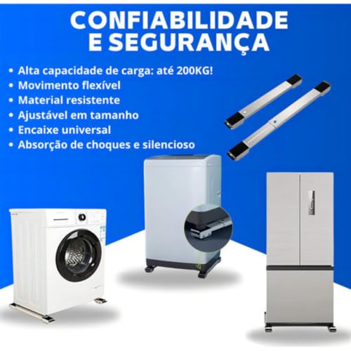 Suporte Móvel Base Móvel com Rodinhas Adequado para Geladeira Máquina de Lavar Móveis e Eletrodomést