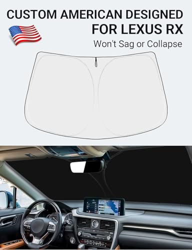 Image of Proadsy 2026 Upgrade Front Windshield Sunshade Foldable Sun Shade Sun Visor Protector Custom Fit 2016-2022 Lexus RX SUV, Accessories