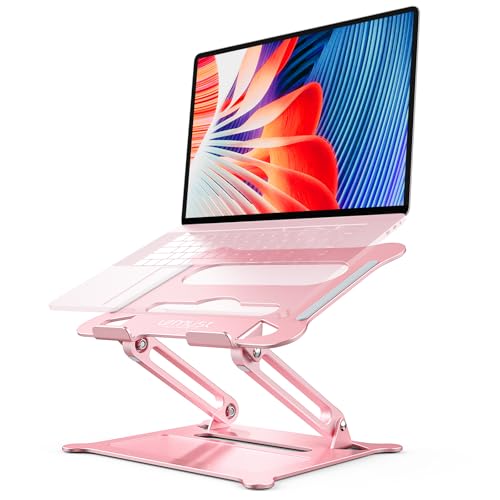 Urmust Laptop Notebook Stand Holder Adjustable Laptop Stand Portable Computer Riser Compatible with MacBook Air Pro HP Dell XPS Lenovo All Laptops 10-15.6"(Rose Gold) by Urmust - Used condition - US$27.07