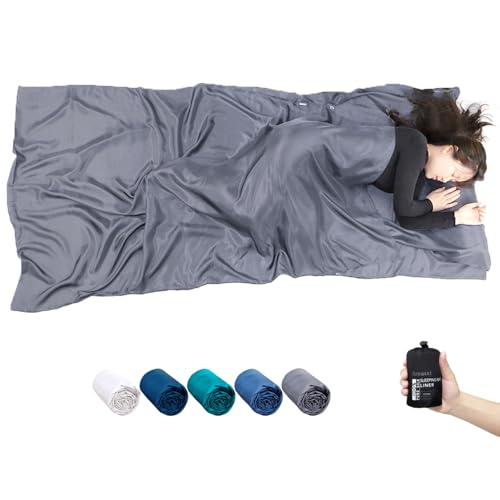 BROWINT Seidenschlafsack Inlett, Hüttenschlafsack aus 100% Naturseide,...